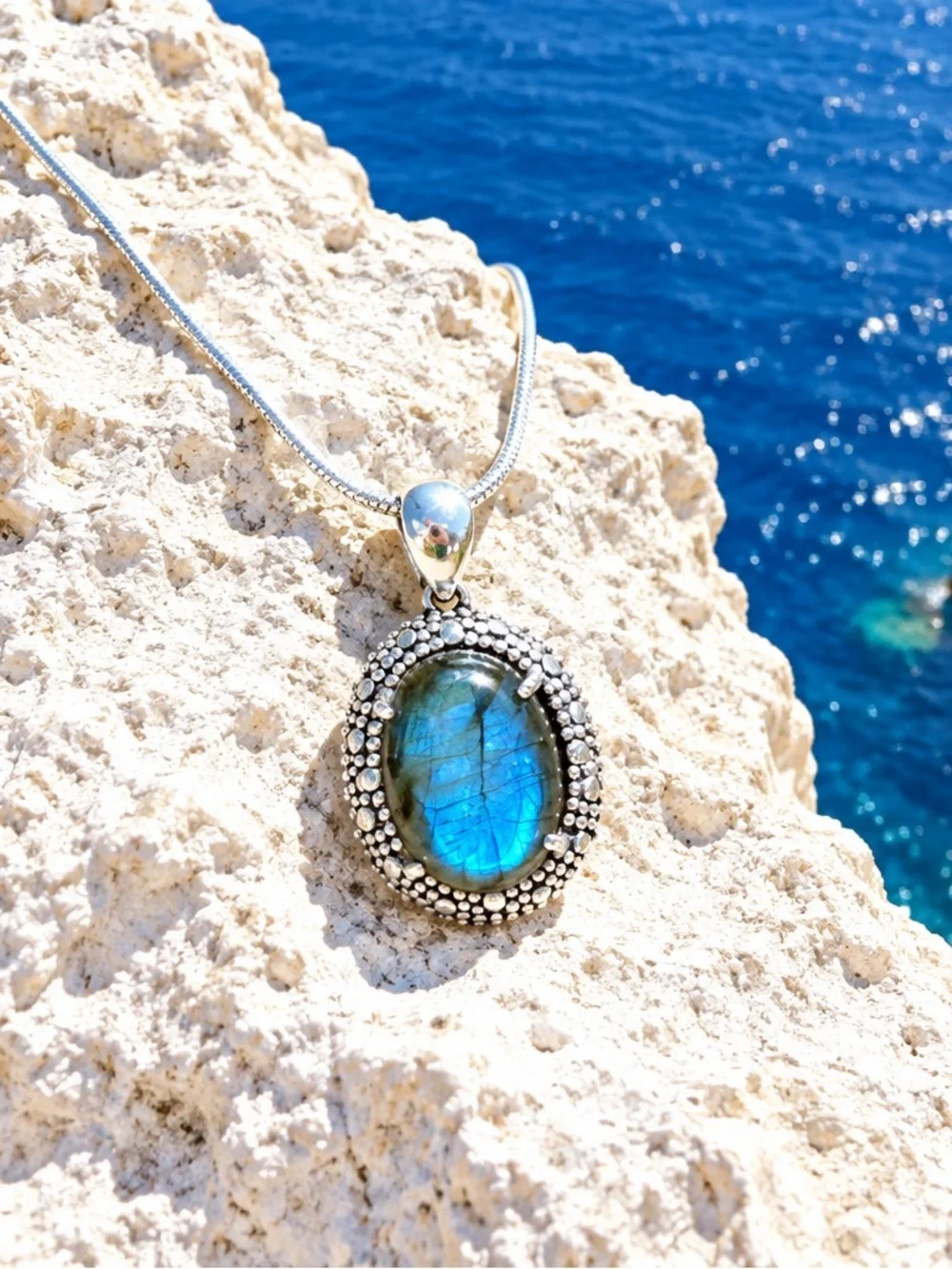 NEW! Labradorite & Sterling Silver Necklace
